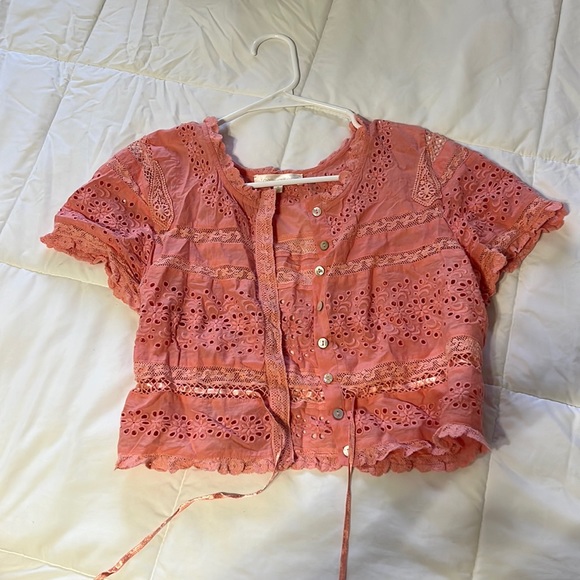 Loveshackfancy cropped blouse - Picture 1 of 5